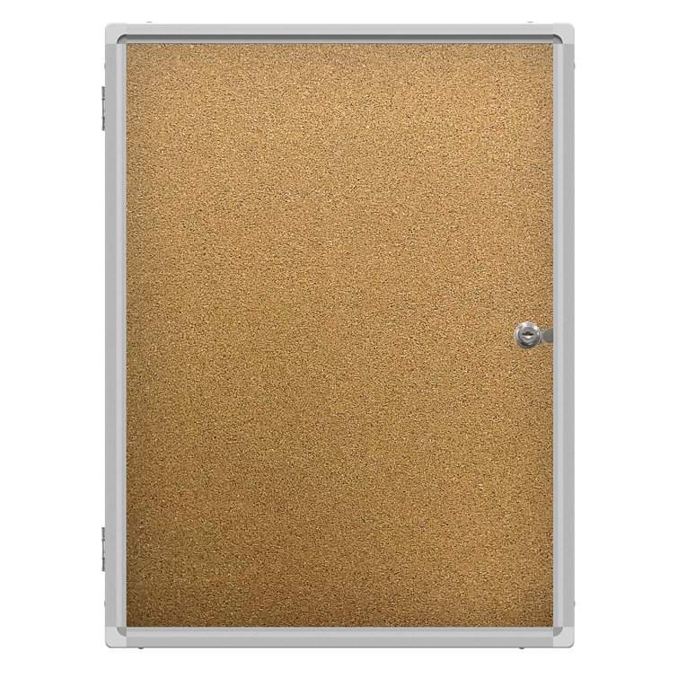 Thornton's Office Supplies Wall Mounted Enclosed Bulletin Board Wayfair